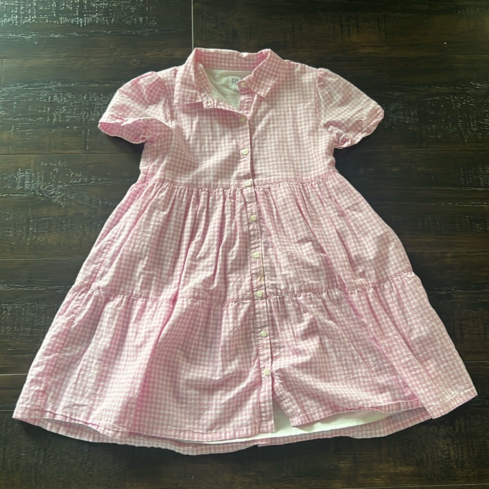 Gap Pink gingham collar dress